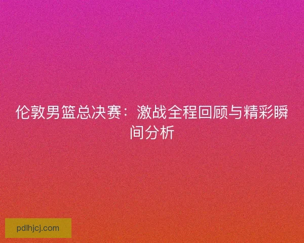 伦敦男篮总决赛:激战全程回顾与精彩瞬间分析 伦敦男篮总决赛:激战全程回顾与精彩瞬间分析