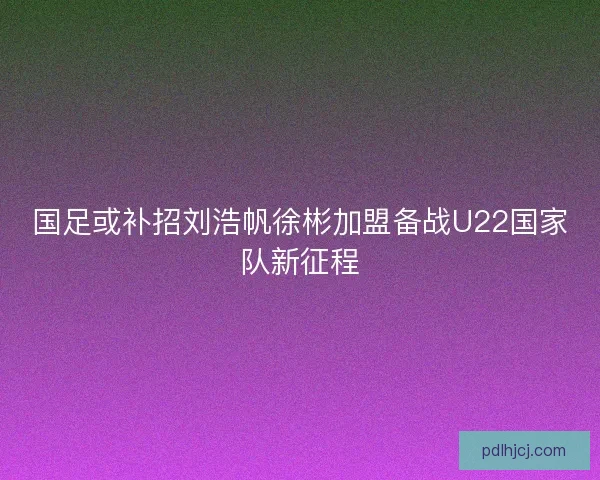 国足或补招刘浩帆徐彬加盟备战U22国家队新征程 国足或补招刘浩帆徐彬加盟备战U22国家队新征程