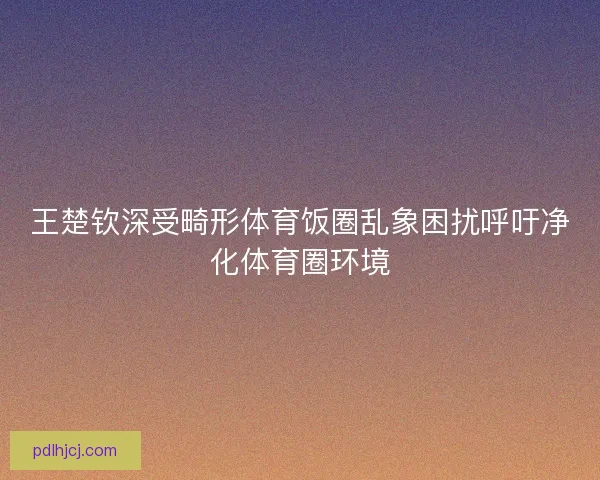 王楚钦深受畸形体育饭圈乱象困扰呼吁净化体育圈环境
